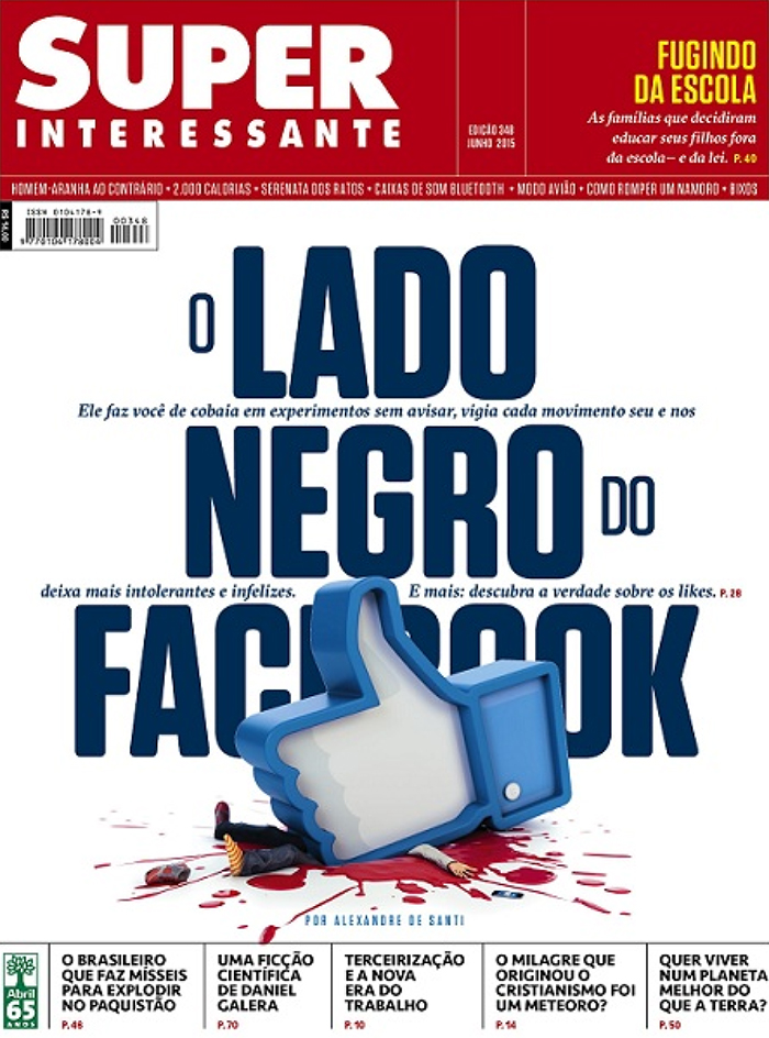 Capa da Revista Superinteressante faz reflexão sobre a rede social Facebook